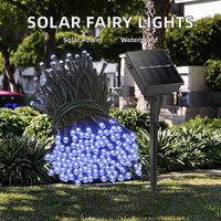 Guirlandes lumineuses solaires d'extérieur étanches IP65 avec fils en cuivre, lumières LED, éclairage décoratif de fête