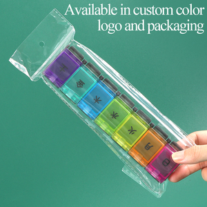 SUNSHING Rainbow Color <b>7</b> Day Weekly Pill Container Customizable <b>Tablet</b> Organizer Portable Travel Empty Vitamin Supplements Box - Product Image 2