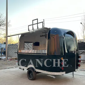 Camion de restauration mobile noir de 3 m avec équipement de boulangerie, remorque de restauration rapide - Product Image 1
