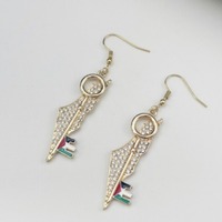 Boucles d'oreilles en forme de carte de Palestine en émail, bijoux tendance, vente chaude, pour femmes