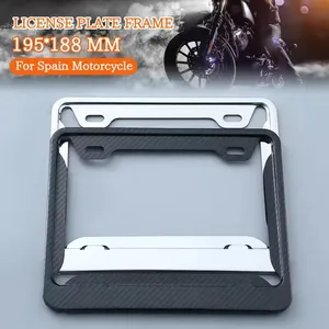 195*188mm aluminium perak tanpa bor sepeda motor Cnc plat nomor pemegang sepeda motor