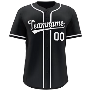 Jersey de béisbol de poliéster 100% personalizable, ropa deportiva transpirable con botones y conjuntos duraderos - Product Image 4