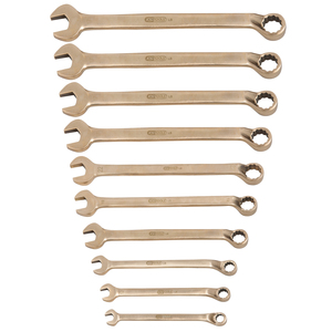 BRONZEplus 10 pièces jeu de clés mixtes à extrémité ouverte 17mm CRV clé à anneau finition chromée réglable pour bricolage usage industriel métrique - Product Image 1