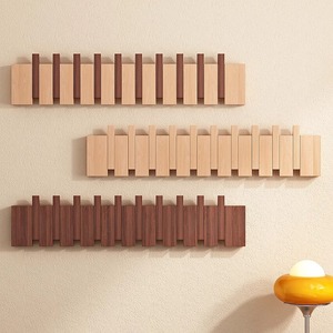 Gỗ tự nhiên đàn Piano áo giá treo tường màu đen óc chó lối vào móc nghệ thuật Vật liệu từ tính cho trang trí nội thất - Product Image 4