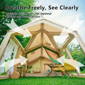 <span class=keywords><strong>Tente</strong></span> de Camping Gonflable pour 4-6 <span class=keywords><strong>Personnes</strong></span> <span class=keywords><strong>Tente</strong></span> Familiale Imperméable avec 1 Chambre et Salon Installation Rapide pour Festival en Plein Air - Product Image 2