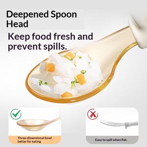 Ensemble fourchette et cuillère pour bébé ESTICK - Silicone de qualité alimentaire, design simple pour <span class=keywords><strong>les</strong></span> enfants d'un an, vaisselle pour l'autonomie alimentaire - Product Image 4