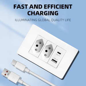 Brazil tiêu chuẩn điện 20A tường thiết bị chuyển mạch sản xuất ổ cắm ổ cắm với USB <span class=keywords><strong>Type</strong></span>-C 2.1/3.1A sạc nhanh loại 118 - Product Image 3