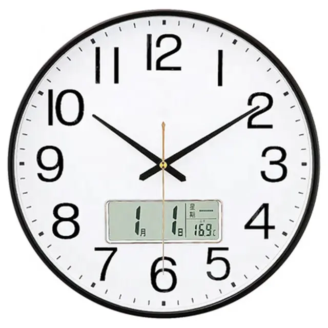 Reloj de pared de cuarzo silencioso de moda, sincronización de tiempo automática, controlado por radio