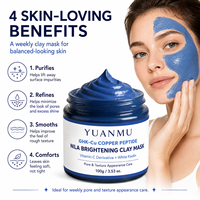 Masque Facial Détoxifiant et Séborégulateur Nila Vitamine C GHK-Cu Éclaircissant, Masque à l'Argile Raffinant les Pores pour le Visage