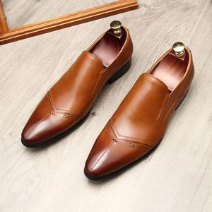 New Trend Fashion Designed Men's Business Formal Genuine Leather <b>Shoes</b> Comfortable Flat Loafers <b>Height</b> <b>Increasing</b> Waterproof - Product Image 1