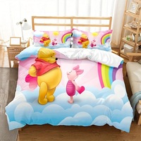 Juego de cama ChamXue, funda nórdica, fundas de almohada, serie de dibujos animados de animales, juego de cama moderno de 3 uds para impresión de tela de microfibra 200TC