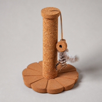 Rascador para Gatos de Corcho Lotus Base, Corcho Puro, 260 mm x 320 mm, Juguete Rascador Natural para Gatos de Interior