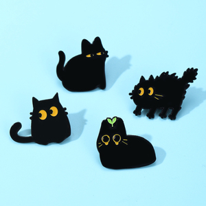 Pin Enamel Aloi seng kucing hitam-lencana kucing imut berlapis epoksi, hadiah unik untuk pecinta kucing, tahan lama dengan pengerjaan epoksi - Product Image 2