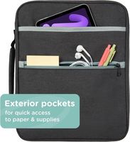 Échantillon gratuit, classeur à anneaux rond BSCI de 2 pouces avec poignée durable, plusieurs poches, organiseur de classeur scolaire, classeur à fermeture éclair
