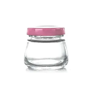 Frasco vacío transparente de cristal para miel, frasco pequeño de 50ml, 75ml, 100ml, 150ml, para embalaje de Nido de Pájaro, aceite de coco virgen