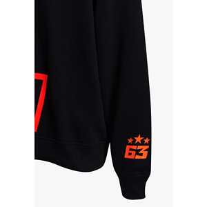 Sudadera con Capucha Holgada Antiarrugas Negra Premium, Diseño Bagnaia Monster-Energy "1", 80% Algodón, 20% Poliéster, para Venta al Por Mayor - Product Image 3