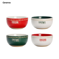 Impression personnalisée de bols en porcelaine de Noël-Ensemble de service durable et écologique pour l'utilisation au restaurant et les cadeaux de vacances