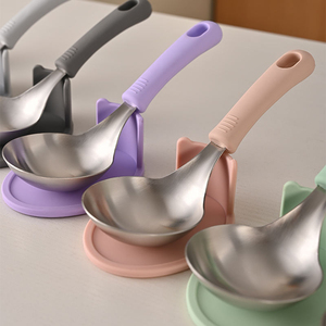 Cuchara Antiadherente de Acero Inoxidable 304 con Mango de Silicona Confortable para el Hogar y Restaurantes, Cuchara de Cocina Resistente al Calor - Product Image 6