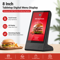 Écran tactile LCD numérique de table de 8 pouces pour affichage de menu, affichage publicitaire, système de commande en libre-service pour restaurant