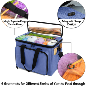 Bolsa Grande para Tejer, Organizador de Hilos, Bolsa de Transporte Portátil para Ganchillo, Bolsas para Hilos para Tejer en Movimiento, para <span class=keywords><strong>Agujas</strong></span> de Tejer - Product Image 3