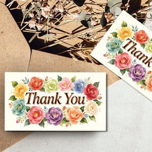 Biglietti di ringraziamento personalizzati OEM ODM con logo, finitura opaca, biglietti di auguri con rivestimento UV lucido, biglietti da visita per insegnanti, personale scolastico e ufficio - Product Image 1