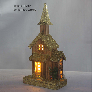 Maison <span class=keywords><strong>de</strong></span> Noël <span class=keywords><strong>en</strong></span> <span class=keywords><strong>bois</strong></span> avec lumières LED, décor <span class=keywords><strong>de</strong></span> village pré-éclairé pour exposition <span class=keywords><strong>de</strong></span> Noël - Product Image 5