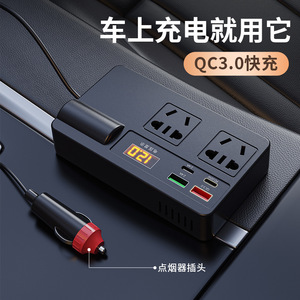 JYNB อินเวอร์เตอร์ในรถยนต์ 12-24V ถึง 110V/220V ไฟ LED แสดงสถานะการตรวจสอบแรงดันไฟฟ้าในตัวแปลงไฟในรถยนต์ - Product Image 3