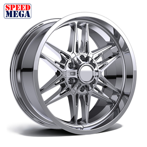 SPEED MEGA 22x12 Polished Aluminum Alloy <b>Wheel</b> Multi <b>Spoke</b> One Piece Cast Custom PCD Offset for Retrofit Upgrade - Product Image 5
