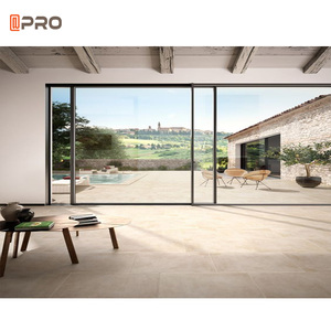 Trắng cách âm cửa trượt cảm biến không khung nhôm nội thất không ồn ào trượt kính Patio cửa với màn hình - Product Image 5