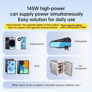 Divisor de Encendedor de Cigarrillos Universal para Automóvil con 2 USB C y 2 USB <span class=keywords><strong>A</strong></span>, Cargador Rápido, Monitor de Voltaje LED Digital para Autos, Camionetas y SUV - Product Image 3