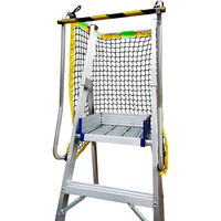Échelle à plate-forme large mobile en aluminium épaissie de 4 pieds 4 marches avec mains courantes antidérapantes 330lb EN 131 pour l'entretien des machines