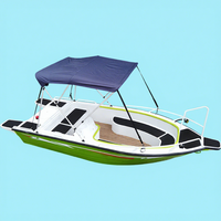Bateau de pêche à moteur à fond plat en aluminium pour 5 personnes, console centrale, coque en V profond, à vendre