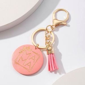 Hot Mother's Day Gift Keychain Custom Wooden Letter Fringe Car <b>Key</b> Chain <b>Bag</b> <b>Key</b> <b>Ring</b> - Product Image 6