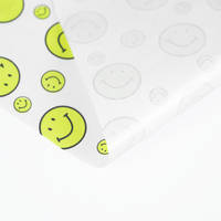 Papier enduit de PE imprimé avec un visage souriant jaune sur fond blanc, impression personnalisée, imperméable, résistant à la graisse, emballage alimentaire OEM