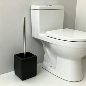 Ensemble de <span class=keywords><strong>brosse</strong></span> <span class=keywords><strong>WC</strong></span> moderne en résine noire mate avec support sur pied – Kit de nettoyage <span class=keywords><strong>WC</strong></span> moderne - Product Image 5