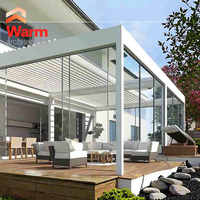 Pergola motorisée de luxe sur mesure 3x3m avec toit à lamelles en aluminium, stores de pergola, gazebo avec fonction de cercle lumineux