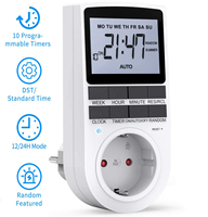 Enchufe Temporizador Digital con Pantalla LCD para UE/Reino Unido/EE. UU./Australia, Enchufe Temporizador de Ahorro de Energía