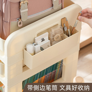 Storage Cart With Wheels 3 Tier Plastic Organizer For Home Office Easy Cleaning Standing Type Rectangle Shape Capacity 20-35L - Product Image 4