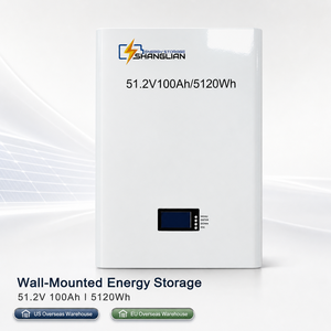 51.2V 100Ah 5.12kWh Wall <b>Mounted</b> LiFePO4 <b>Battery</b> Pack 6000 Cycles Smart BMS Cloud EU Stock Off-grid Home Solar Storage System - Product Image 1