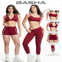 Soutien-gorge de yoga à double bretelle pour femme avec coussinets intégrés, color-block, grande taille, deux pièces, pour entraînement fitness et sport