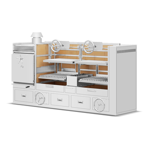 Parrilla Argentina Comercial de Carbón y Leña de Doble Cara con Superficie Antiadherente, Carro de Acero Inoxidable, Santa Grill - Product Image 6