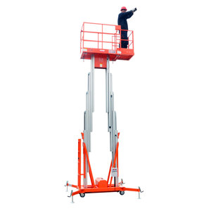Plataforma Elevadora Vertical de Aluminio de 6 <span class=keywords><strong>m</strong></span>, 8 <span class=keywords><strong>m</strong></span>, 10 <span class=keywords><strong>m</strong></span> y 12 <span class=keywords><strong>m</strong></span> con Doble <span class=keywords><strong>M</strong></span>ástil para una Persona, Certificación CE - Product Image 3