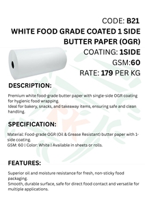 White Food Grade One Side Coated Butter <b>Paper</b> Roll Non Stick Greaseproof Baking <b>Wrapping</b> <b>Paper</b> Heat Resistant Food Packaging - Product Image 5