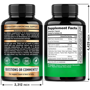 Rosebest Compléments alimentaires de haute qualité à base d'extrait de feuilles de molène biologique végétalien pour la santé pulmonaire, nettoyage et détoxification - Product Image 6