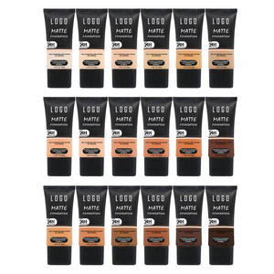 Fond de teint correcteur vegan à presser, maquillage naturel pour le visage, couvrance totale, imperméable, longue durée, liquide, marque privée, mat, foncé - Product Image 1