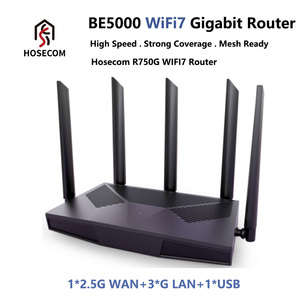 Router HOSECOM WiFi 7 BE5000 de doble banda 5G 2.4G R750G compatible con OpenWrt - Product Image 1