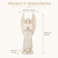 Statue d'ange priant en résine faite à la main, motif pierre, grande taille, ornement de jardin, décoration de cour