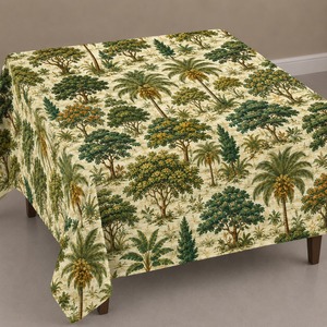 Mantel de mesa con estampado de bosque, mantel de algodón estampado de primera calidad, cubierta decorativa para mesa de comedor, para cocina, hogar, restaurante, fiesta de boda - Product Image 2