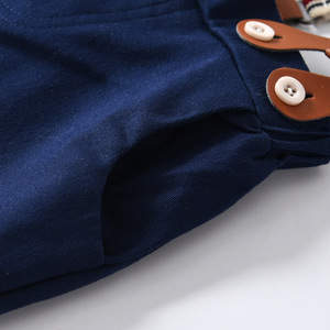 Pantalones de Tirantes Casuales Rectos de Algodón Orgánico Azul Oscuro para Niño, Compra en Línea, de Proveedor Chino - Product Image 3