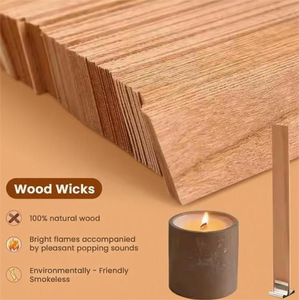 Mèches de bougie en bois brûlant lisse de haute qualité sans fumée et parfumées pour une fusion uniforme de la cire pour la fabrication de bougies bricolage - Product Image 3